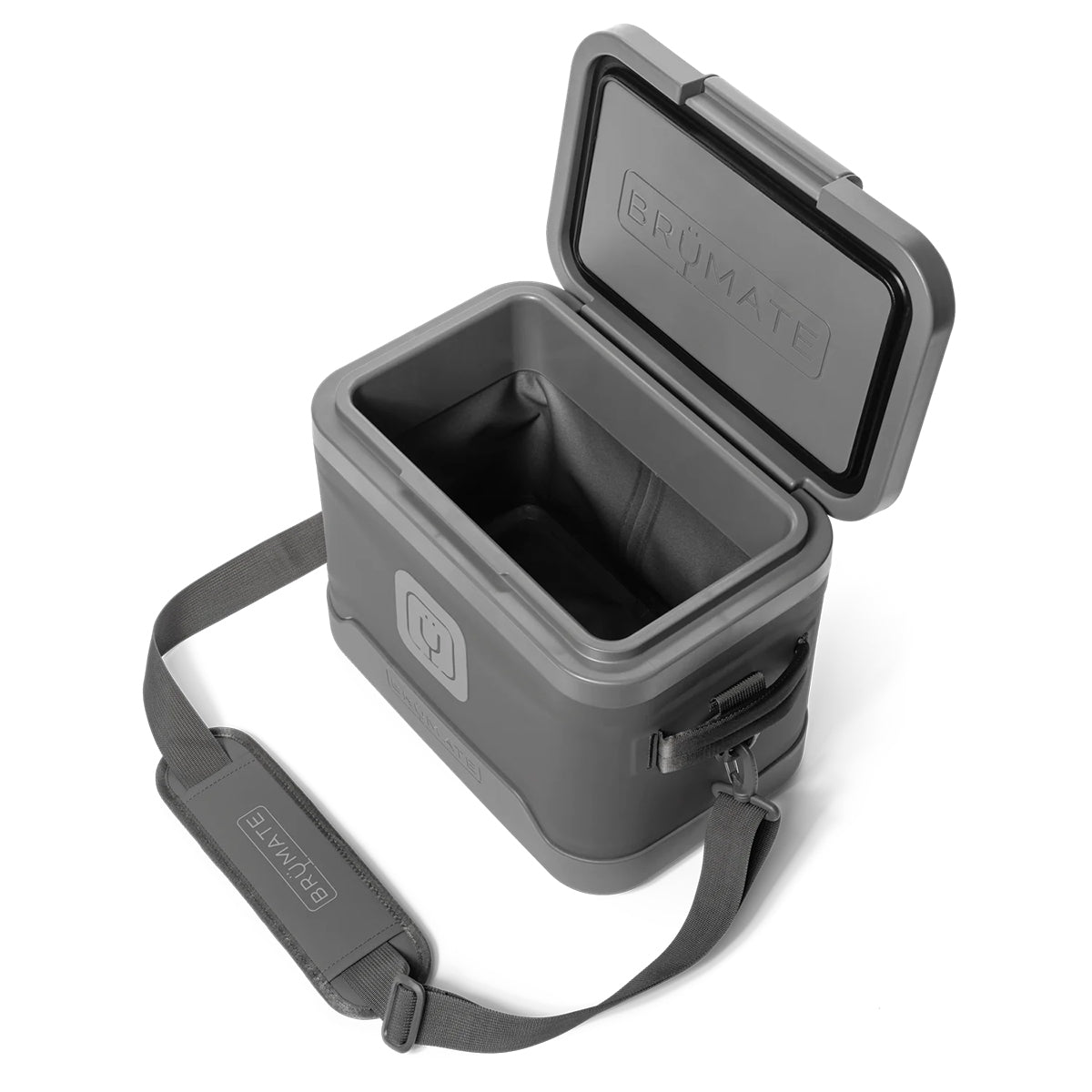 BruMate MagPack Shoulder Sling Cooler, 12 Cans - Graphite - Open