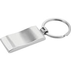 Brushed Silver Wave Key Ring Laser Engraving - Silver - Back