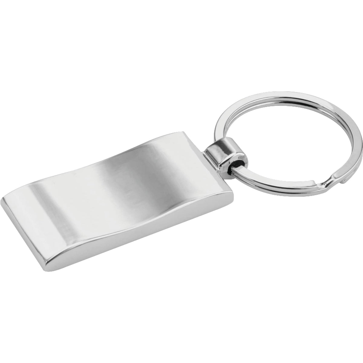 Brushed Silver Wave Key Ring Laser Engraving - Silver - Back