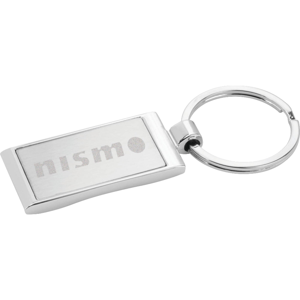 Brushed Silver Wave Key Ring Laser Engraving - Silver - Front