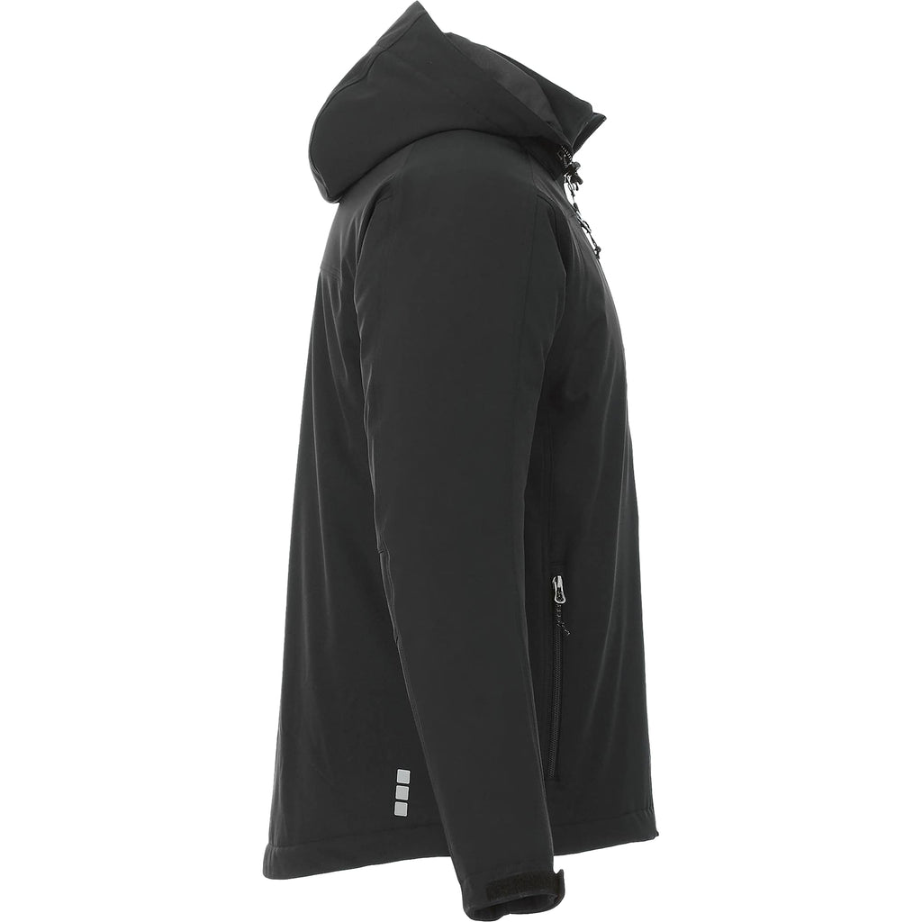 Bryce Hooded Insulated Softshell Jacket for Men Debossing - Black - Right Side