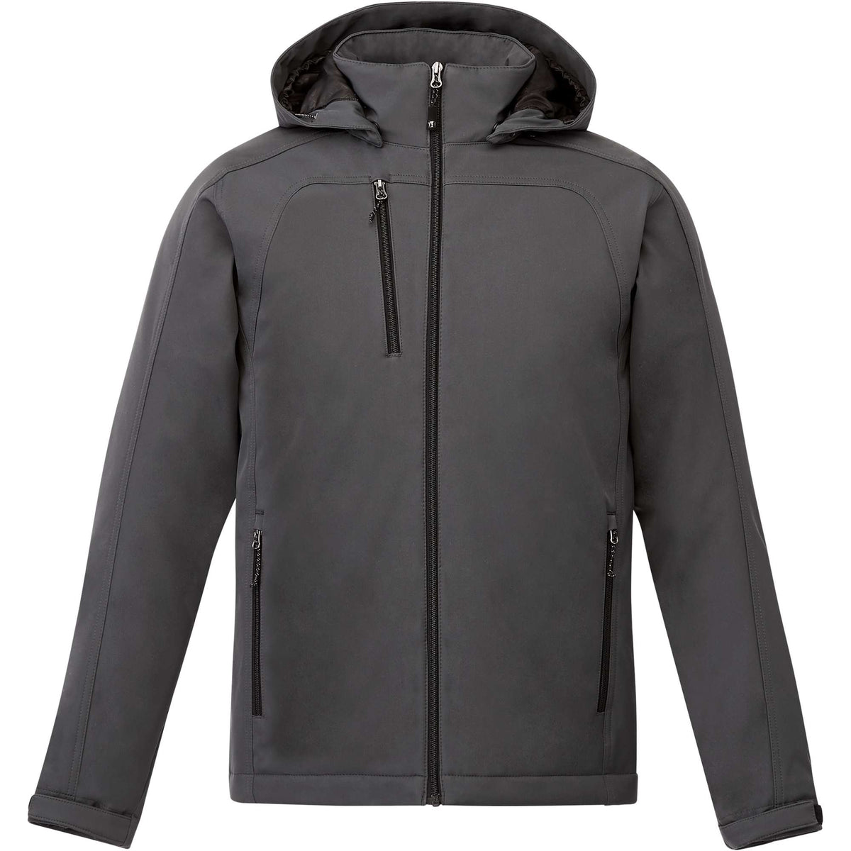 Bryce Hooded Insulated Softshell Jacket for Men Debossing - HS Charcoal - Front