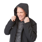 Bryce Hooded Insulated Softshell Jacket for Men Embroidery - Black - On Model 2