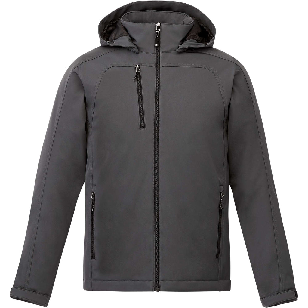 Bryce Hooded Insulated Softshell Jacket for Men Embroidery - HS Charcoal - Front