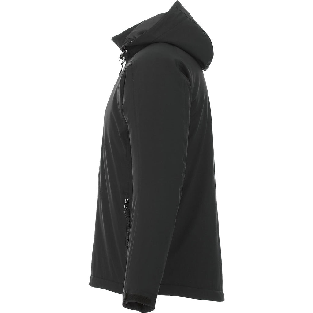 Bryce Hooded Insulated Softshell Jacket for Men Laser Engraving - Black - Left Side