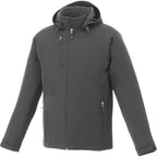 Bryce Hooded Insulated Softshell Jacket for Men Laser Engraving - HS Charcoal - Front Flat