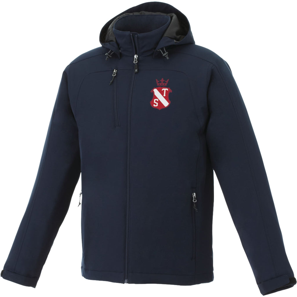 Bryce Hooded Insulated Softshell Jacket for Men Laser Engraving - Navy - Flat