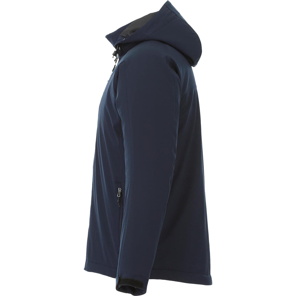 Bryce Hooded Insulated Softshell Jacket for Men Transfer - Navy - Left Side