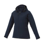 Bryce Hooded Insulated Softshell Jacket for Women Debossing - Navy - Front Flat
