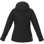 Bryce Hooded Insulated Softshell Jacket for Women Transfer - Black - Back Flat