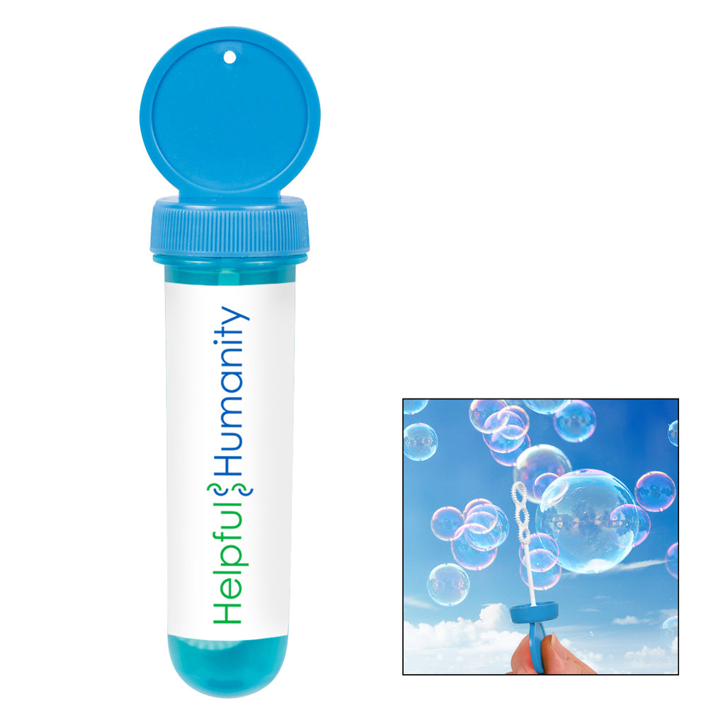 Bubble Dispenser in a Tube, 1 oz - Blue - Full Color on a White Label