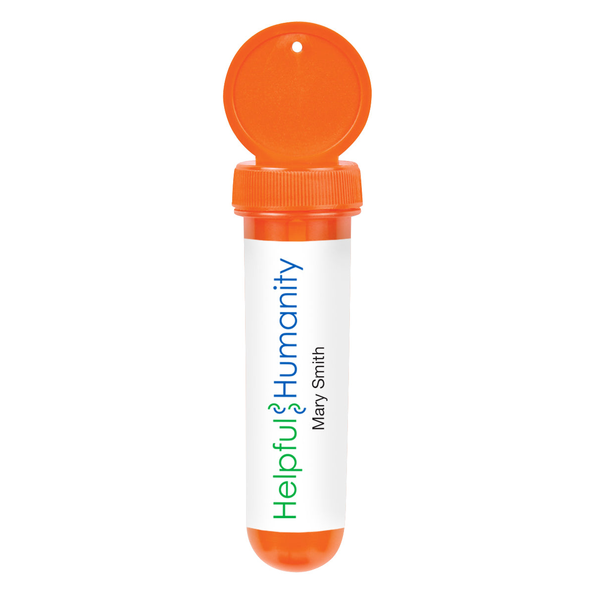 Bubble Dispenser in a Tube, 1 oz - Orange - Full Color on a White Label