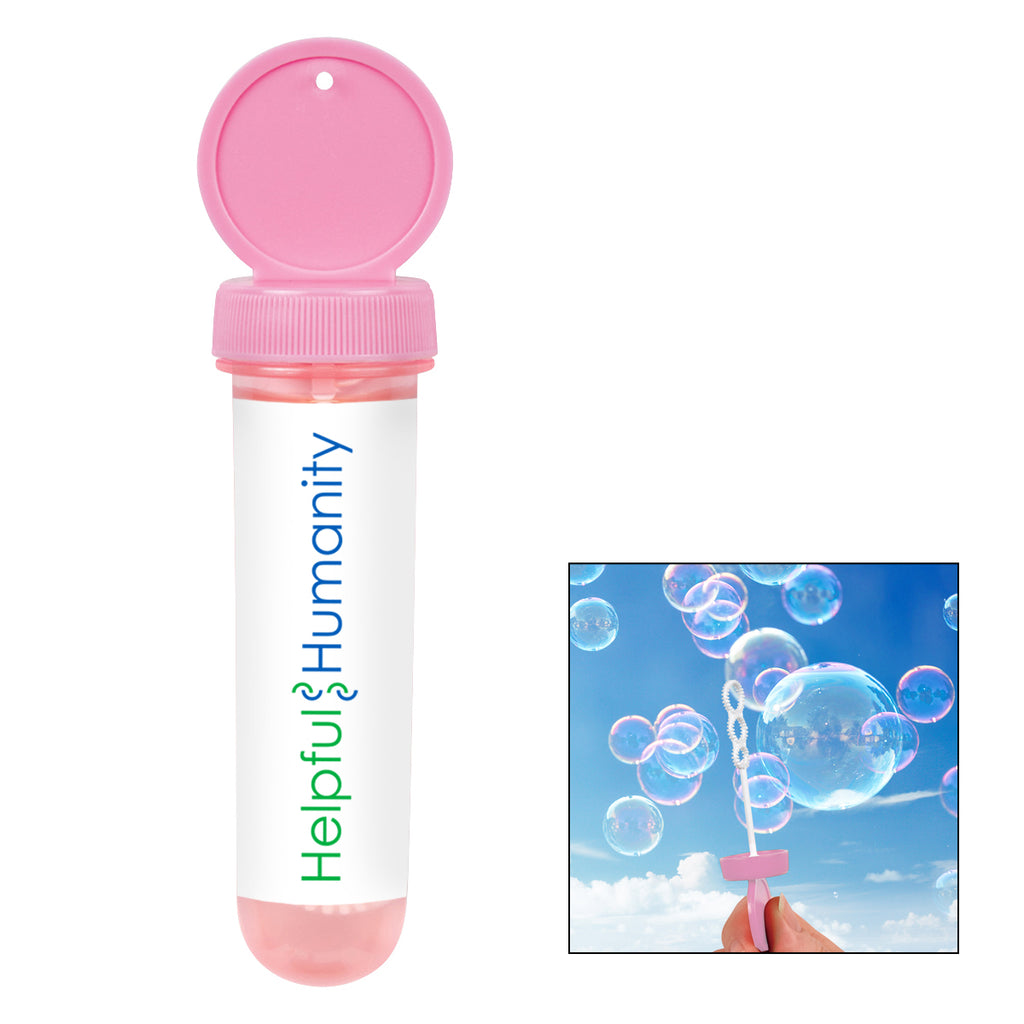 Bubble Dispenser in a Tube, 1 oz - Pink - White_Label