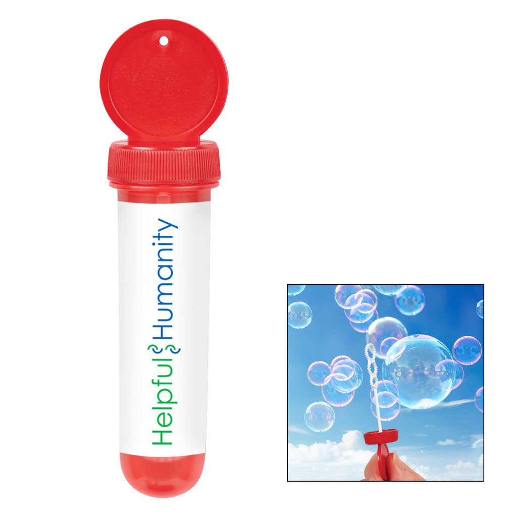 Bubble Dispenser in a Tube, 1 oz - Red - White_Label