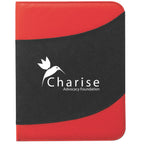 Bubble Padfolio, Non-Woven - Black with Red - Silk Screen