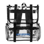 Buckle Backpack, Clear - Clear with Black - Silk Screen