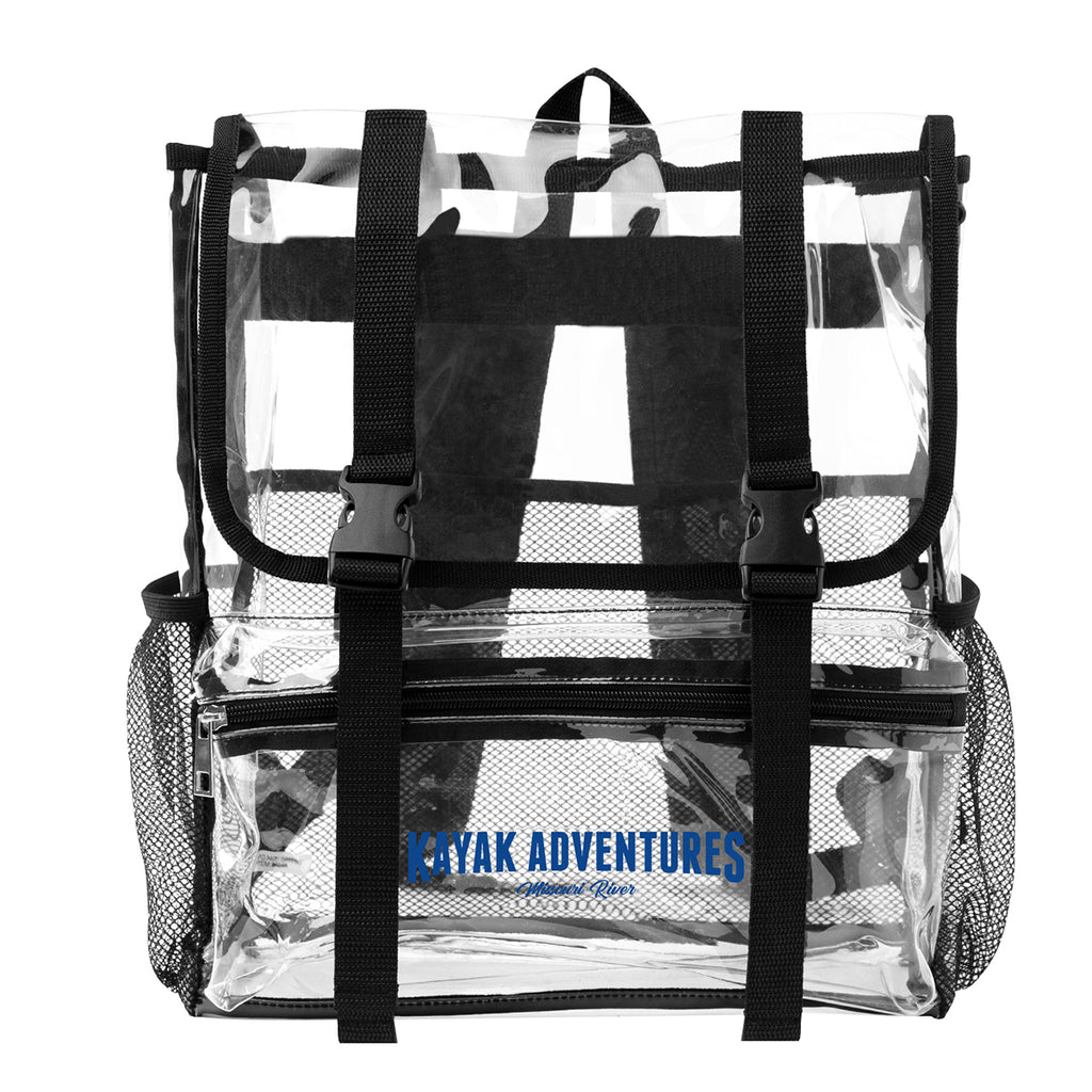 Buckle Backpack, Clear - Silk Screen
