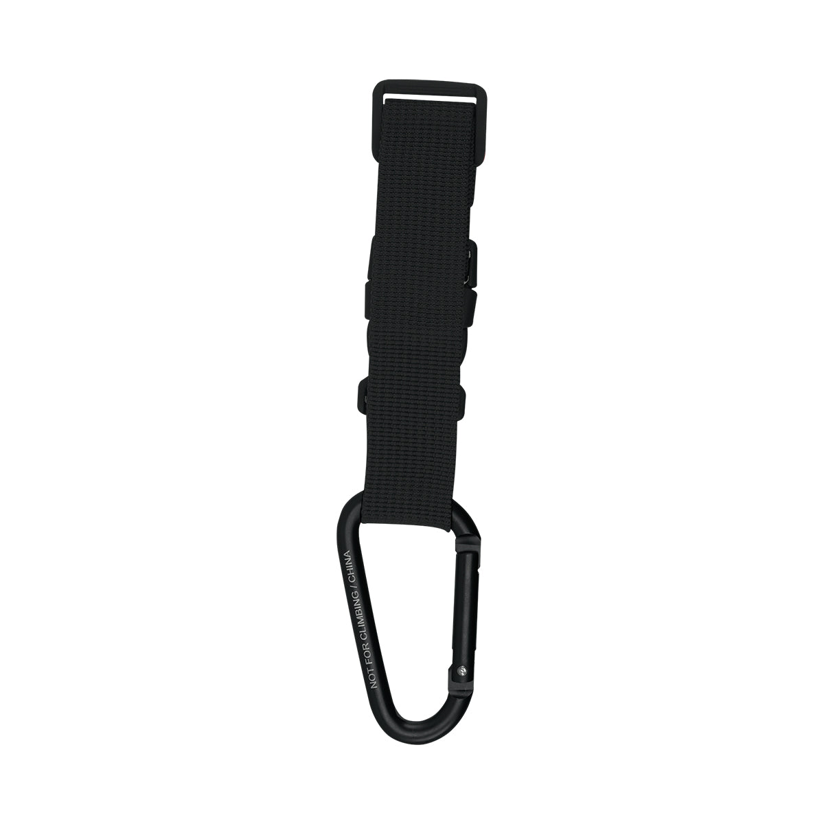 Buckle Strap with Carabiner, Adjustable - Black - Back