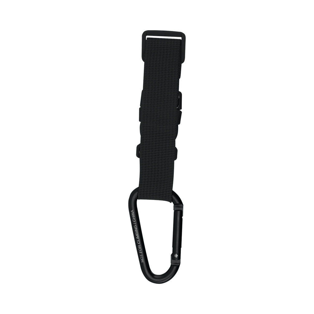 Buckle Strap with Carabiner, Adjustable - Black - Back