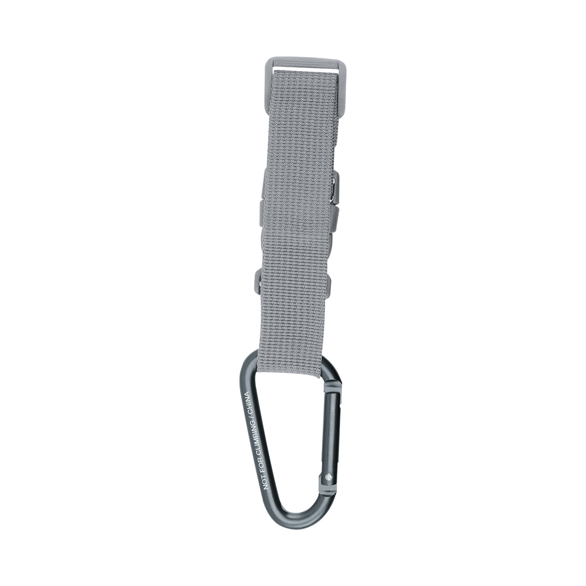 Buckle Strap with Carabiner, Adjustable - Gray - Back