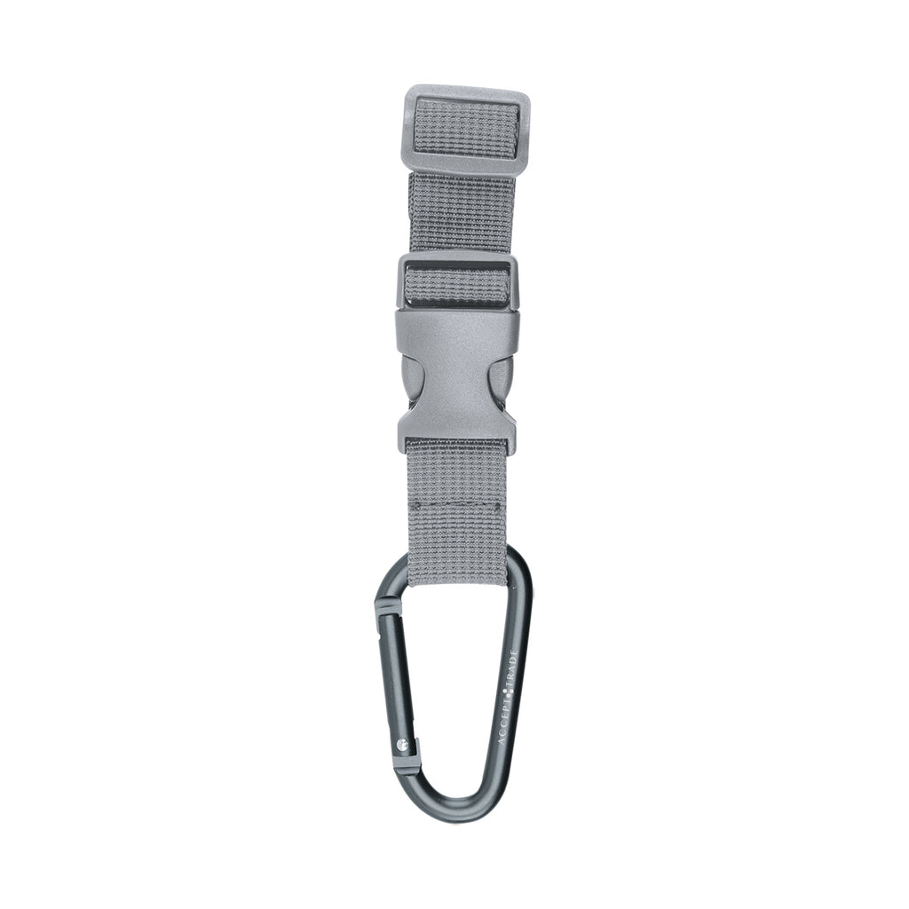 Buckle Strap with Carabiner, Adjustable - Gray - Laser Engraving