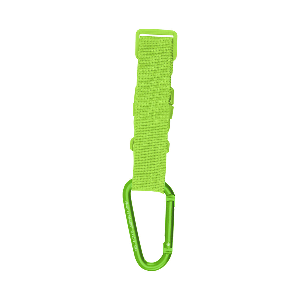 Buckle Strap with Carabiner, Adjustable - Lime Green - Back