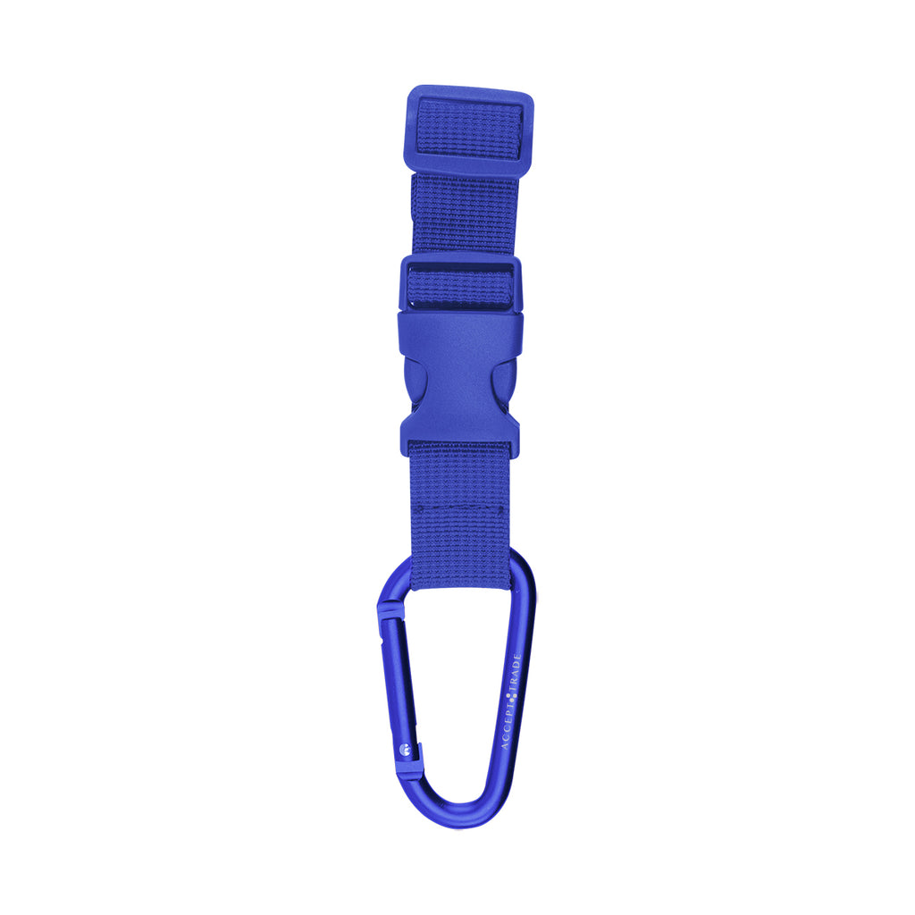 Buckle Strap with Carabiner, Adjustable - Royal Blue - Laser Engraving