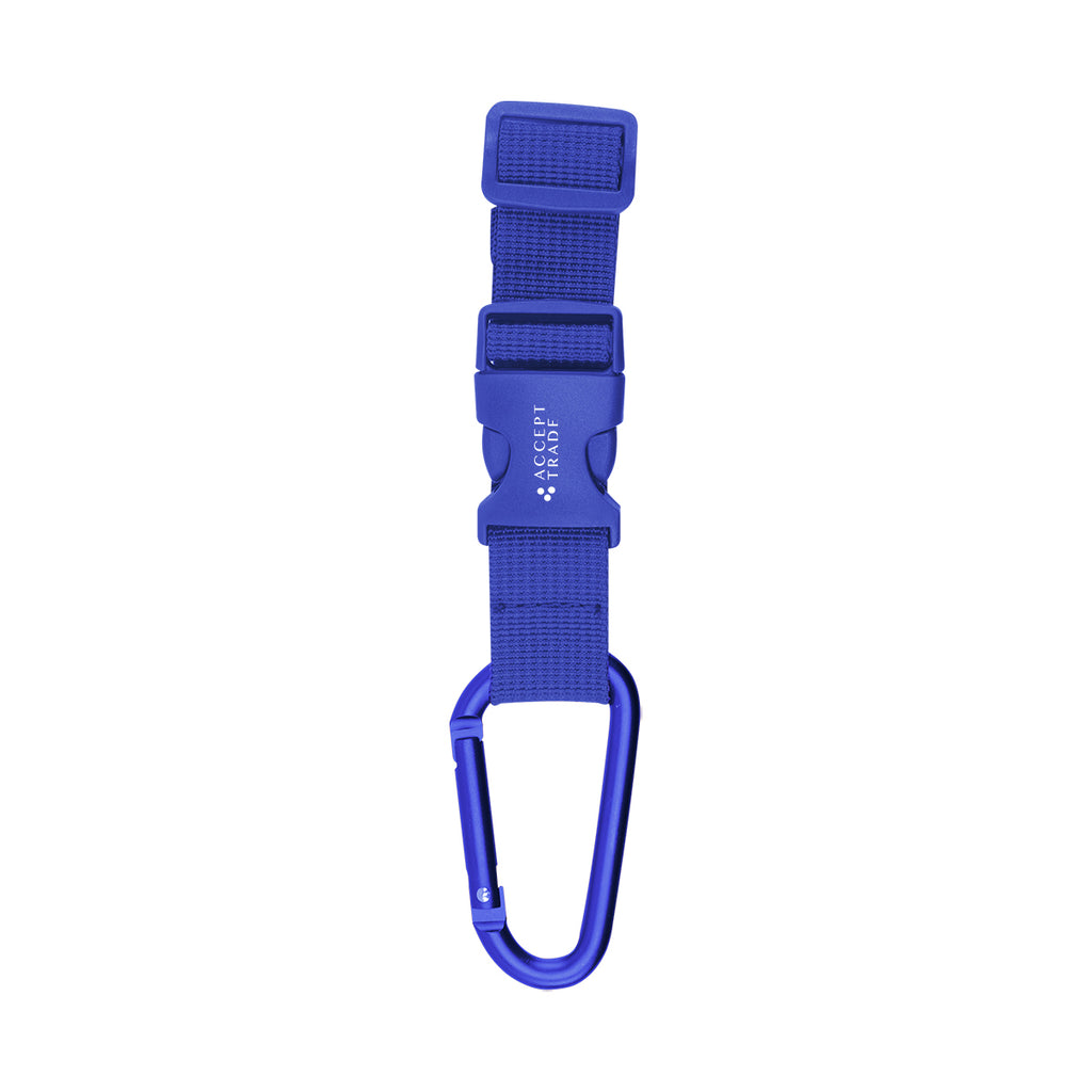 Buckle Strap with Carabiner, Adjustable - Royal Blue - Pad Print