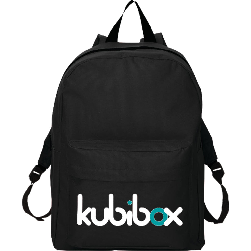 Buddy Budget Laptop Backpack, 15 Inch Full Color - Black - Front