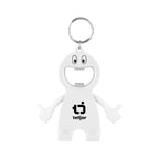 Buddy Keychain with a Bottle Opener - White - Pad Print