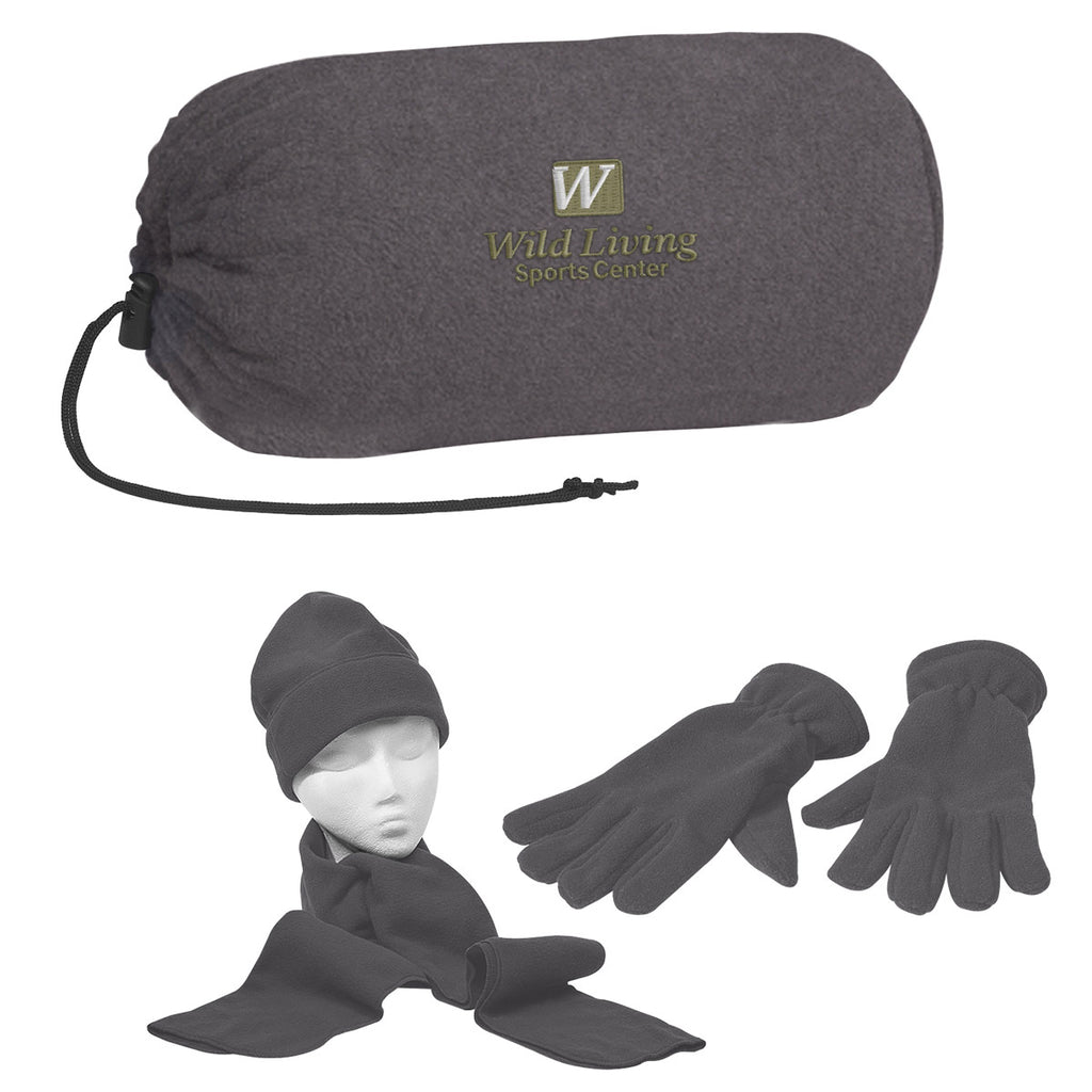 Buddy Set to Keep Warm - Charcoal - Embroidery