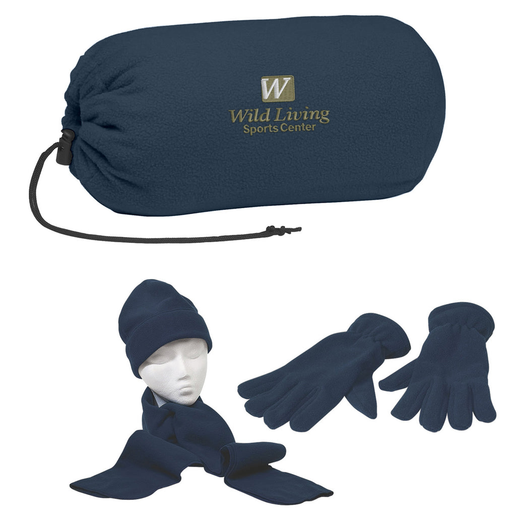 Buddy Set to Keep Warm - Navy - Embroidery