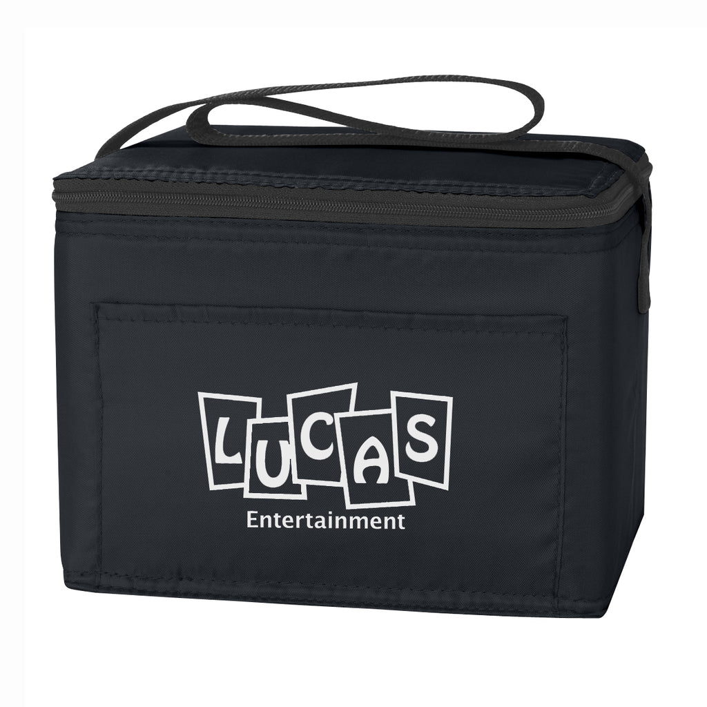 Budget Cooler Bag for 6 Cans - Black - Silk Screen