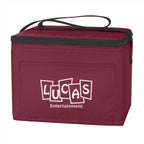 Budget Cooler Bag for 6 Cans - Maroon - Silk Screen
