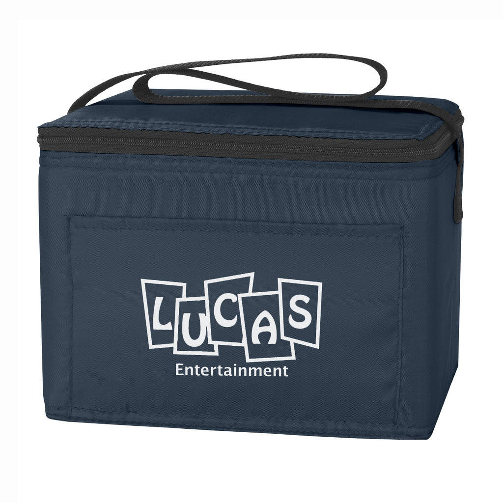 Budget Cooler Bag for 6 Cans - Navy - Silk Screen