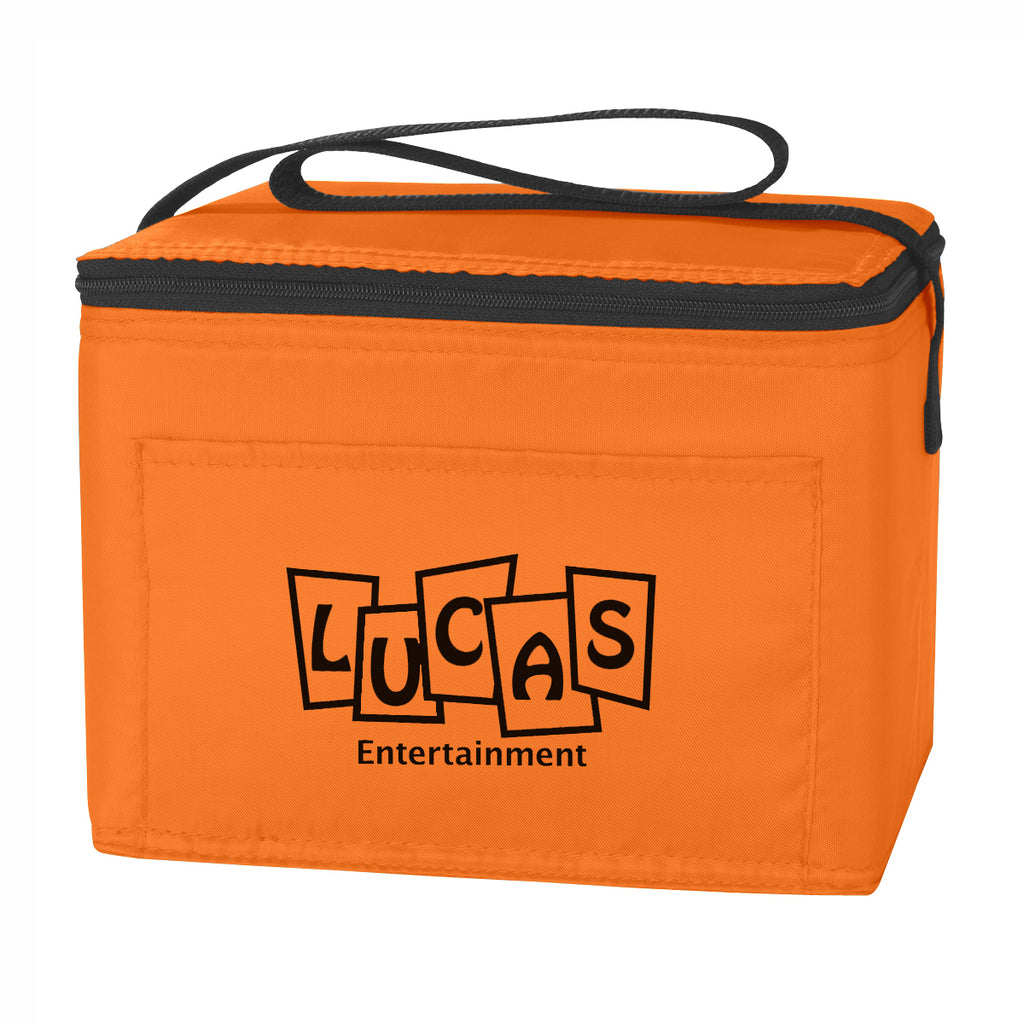 Budget Cooler Bag for 6 Cans - Orange - Silk Screen