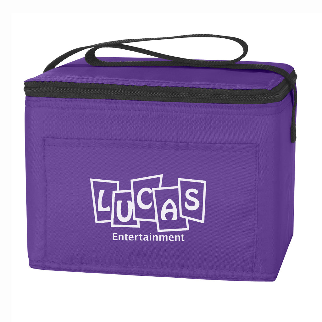 Budget Cooler Bag for 6 Cans - Purple - Silk Screen