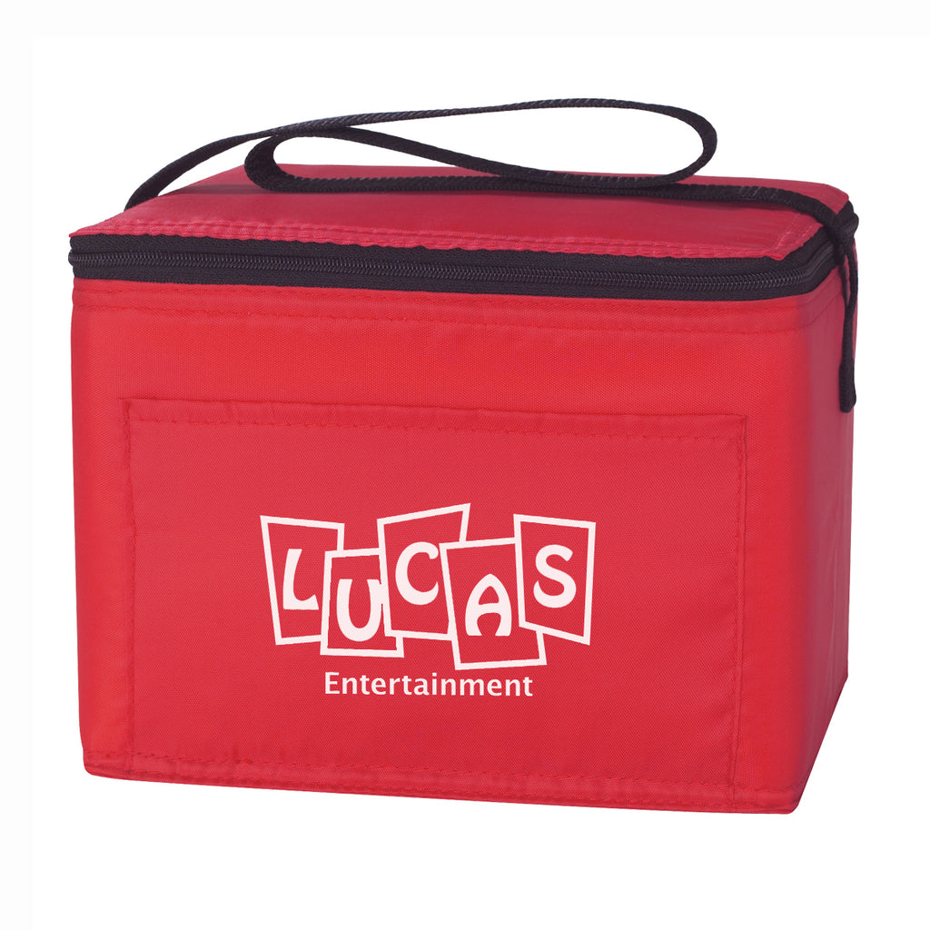 Budget Cooler Bag for 6 Cans - Red - Silk Screen