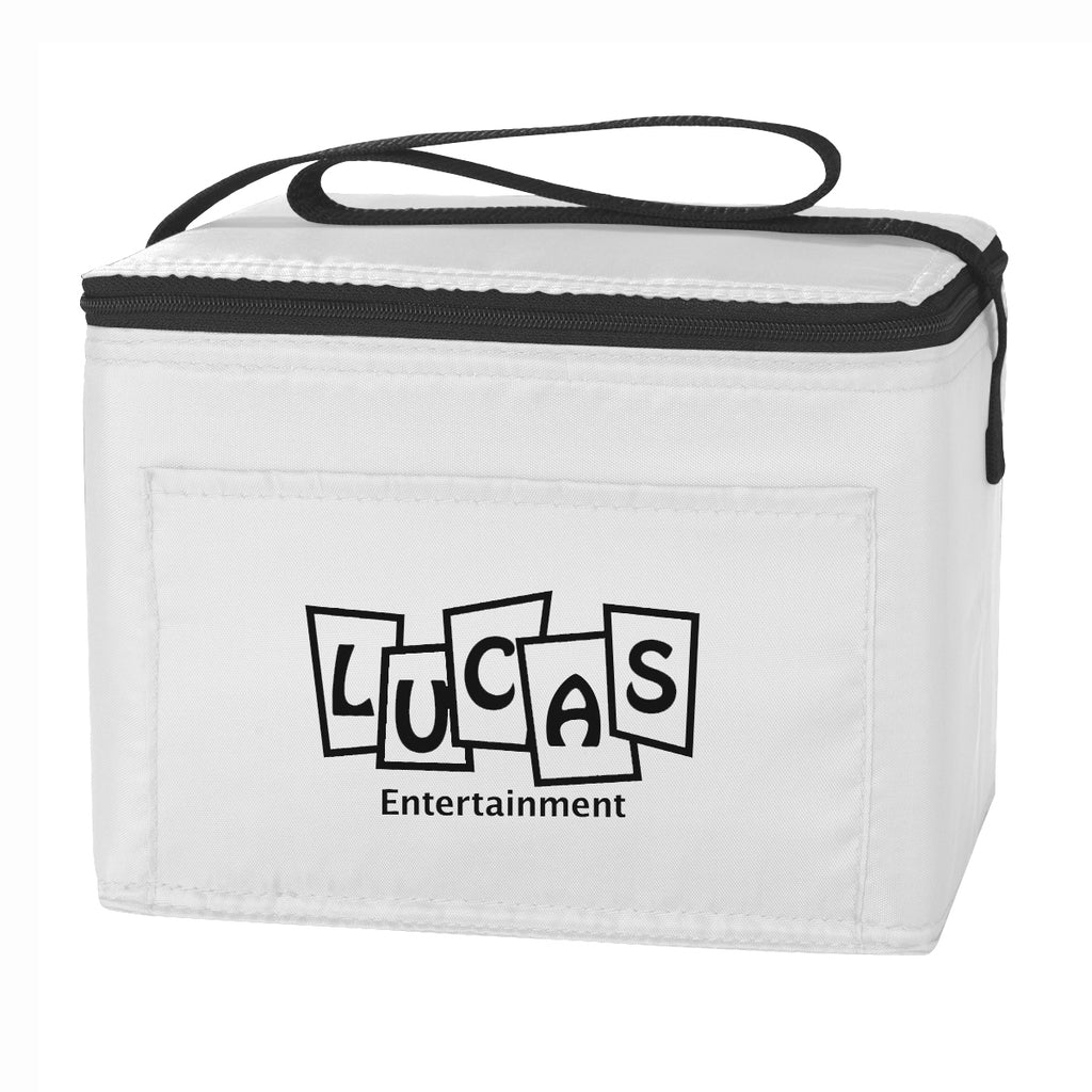 Budget Cooler Bag for 6 Cans - White - Silk Screen