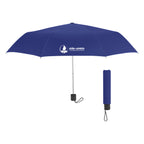 Budget Recycled Telescopic Umbrella, 42 Inch Arc - Navy - Silk Screen