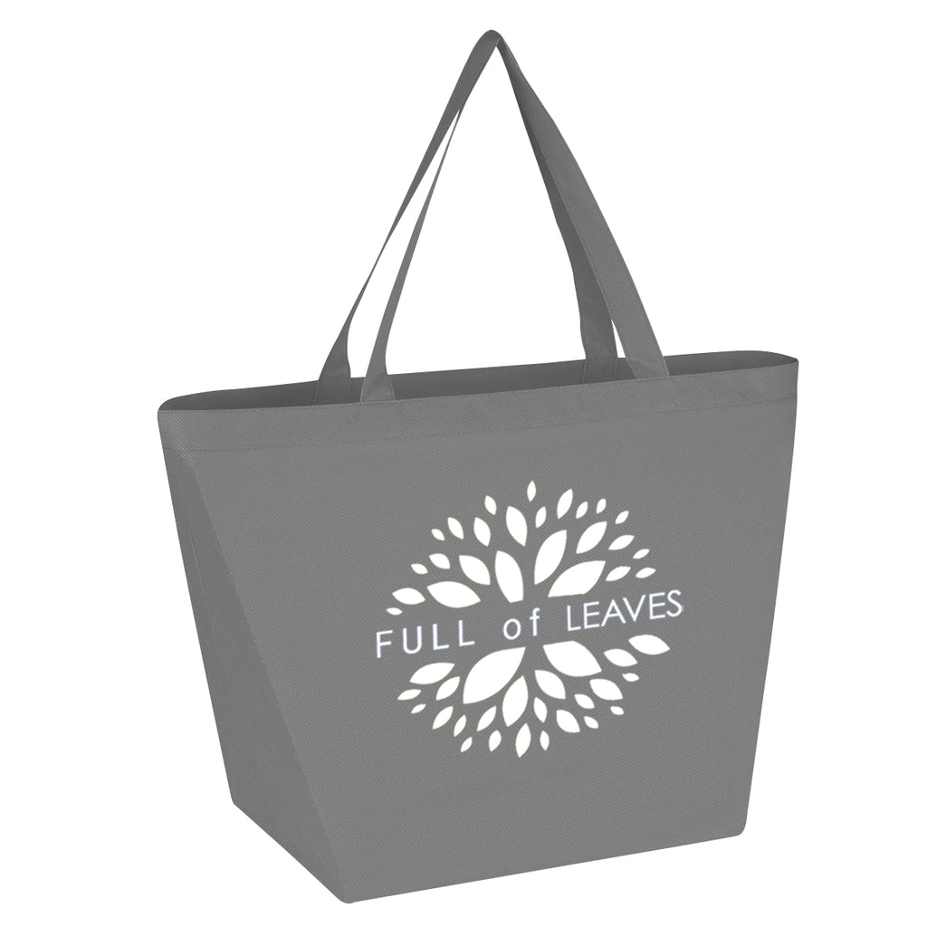 Budget Shopper Tote Bag, Non-Woven - Gray - Silk Screen