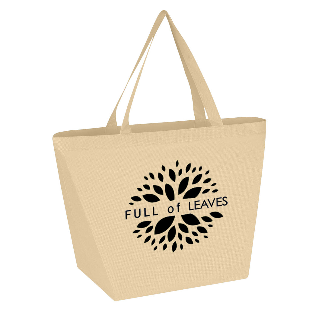Budget Shopper Tote Bag, Non-Woven - Natural - Silk Screen