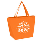 Budget Shopper Tote Bag, Non-Woven - Orange - Silk Screen
