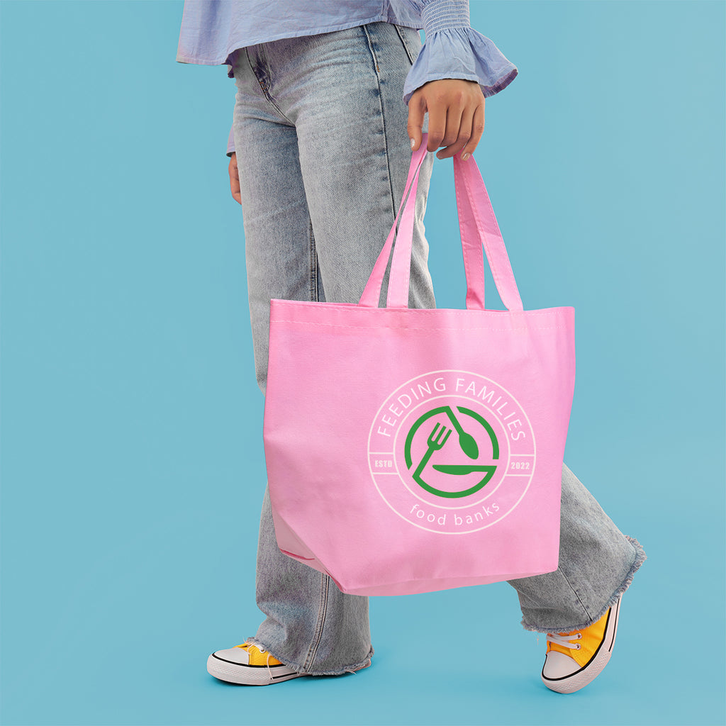 Budget Shopper Tote Bag, Non-Woven - Pink - Lifestyle_Colorbrite