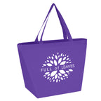 Budget Shopper Tote Bag, Non-Woven - Purple - Silk Screen