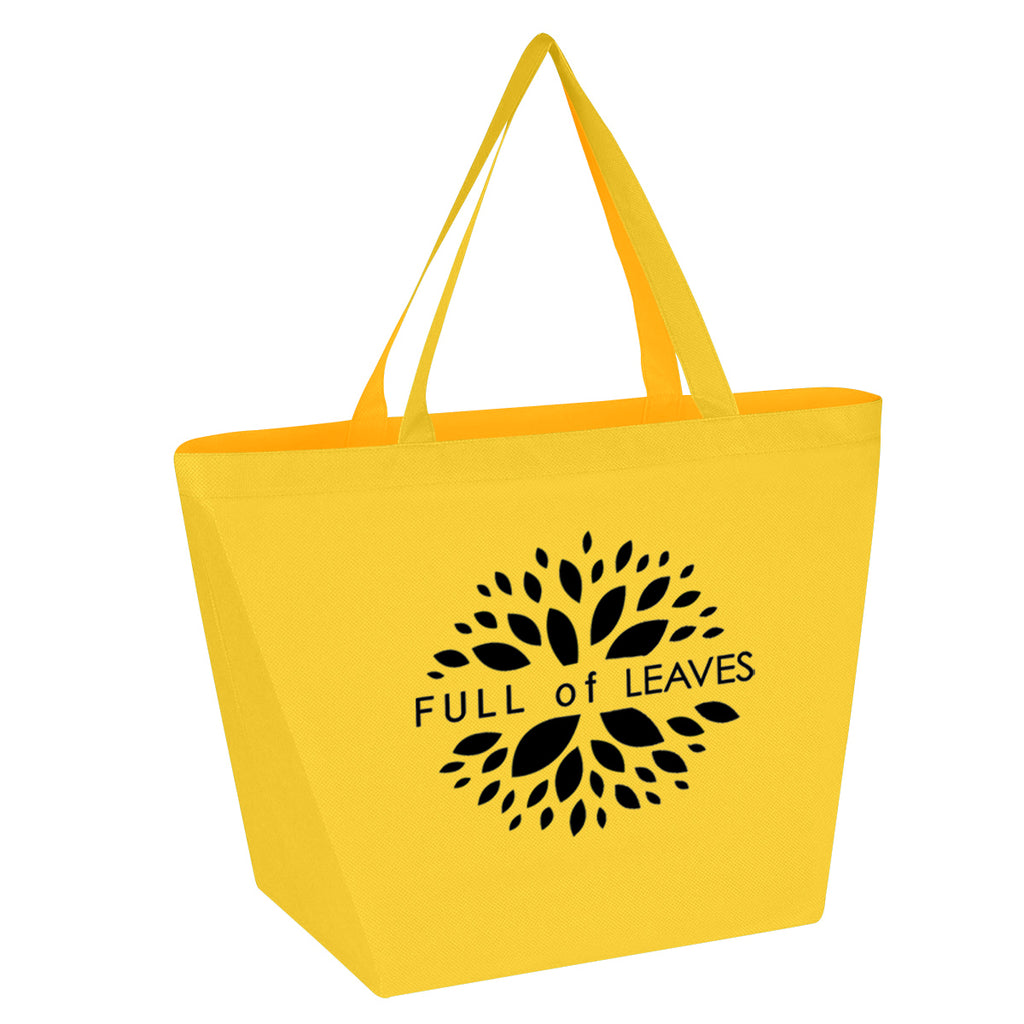 Budget Shopper Tote Bag, Non-Woven - Yellow - Silk Screen