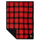 Buffalo Plaid Sherpa Blanket, Red and Black Embroidery - Red/Black - Photo 2