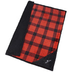 Buffalo Plaid Sherpa Blanket, Red and Black Embroidery - Red/Black - Photo