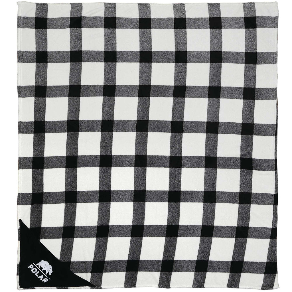 Buffalo Plaid Ultra Plush Throw, 60 x 70 Inches Embroidery - White - Front 2