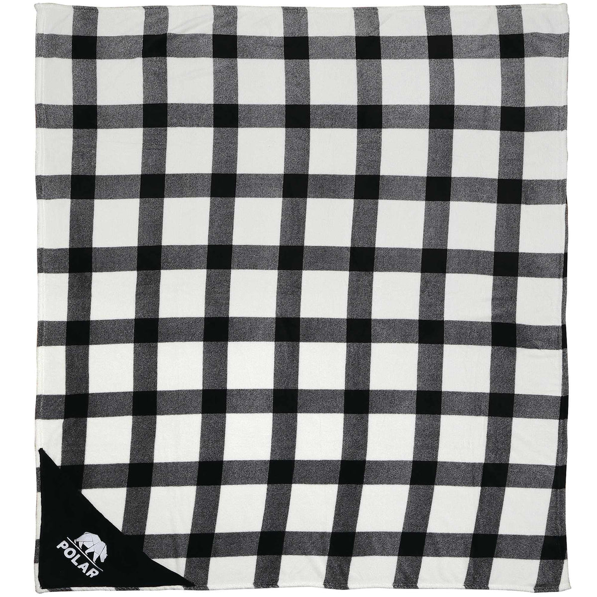 Buffalo Plaid Ultra Plush Throw, 60 x 70 Inches Embroidery - White - Front 2